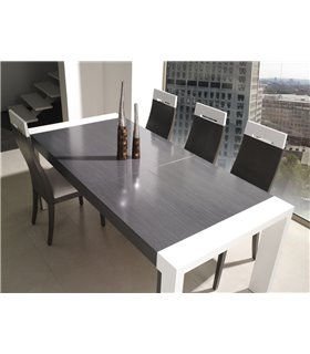 Mesa Comedor 17 - Mesa Blanco + Negro Salón Square